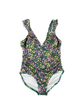 Kona Sol Swim Suit Womens XL (16-18) One Piece Multicolor Floral Lined NWT